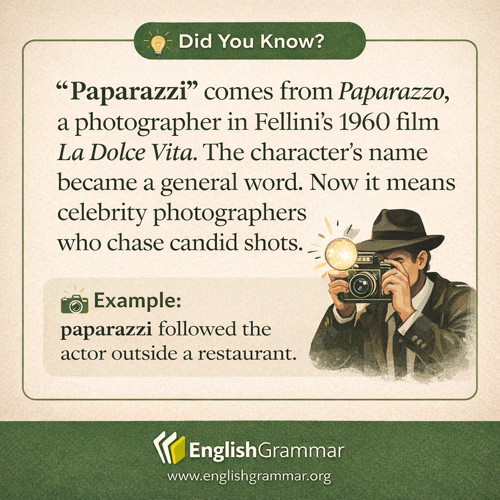 Why "paparazzi" comes from a movie character