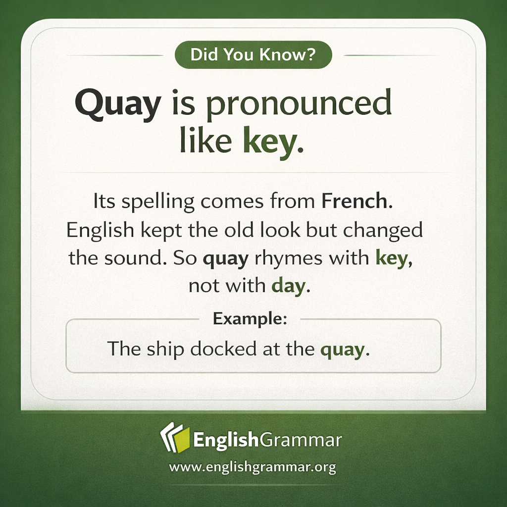 Why quay sounds like key