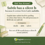 Subtil Language Why subtle has a silent b