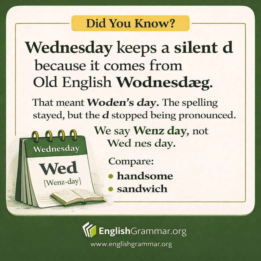 Why Wednesday hides a d