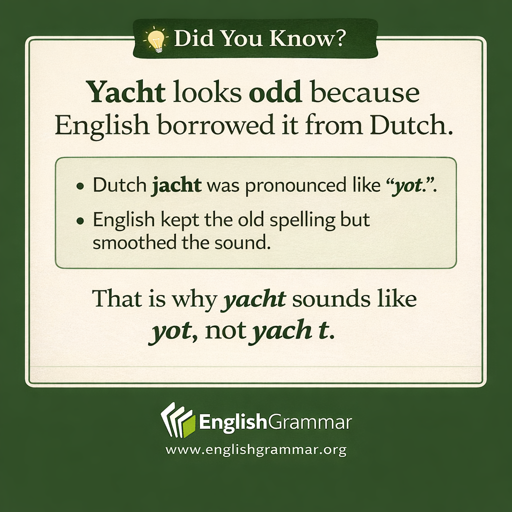 Why yacht is spelled so strangely