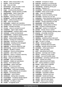 100 Words to Describe Arguments