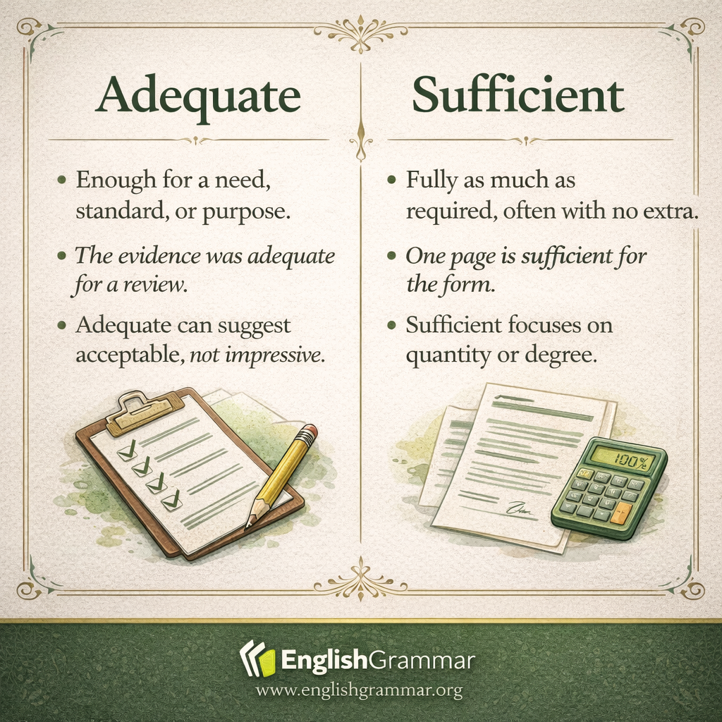 Adequate vs. Sufficient