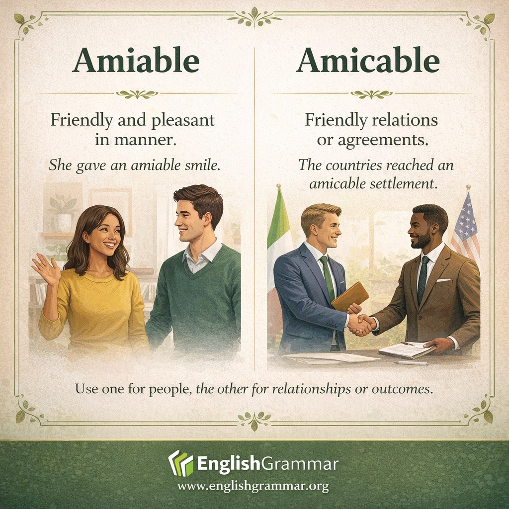 Amiable vs. Amicable