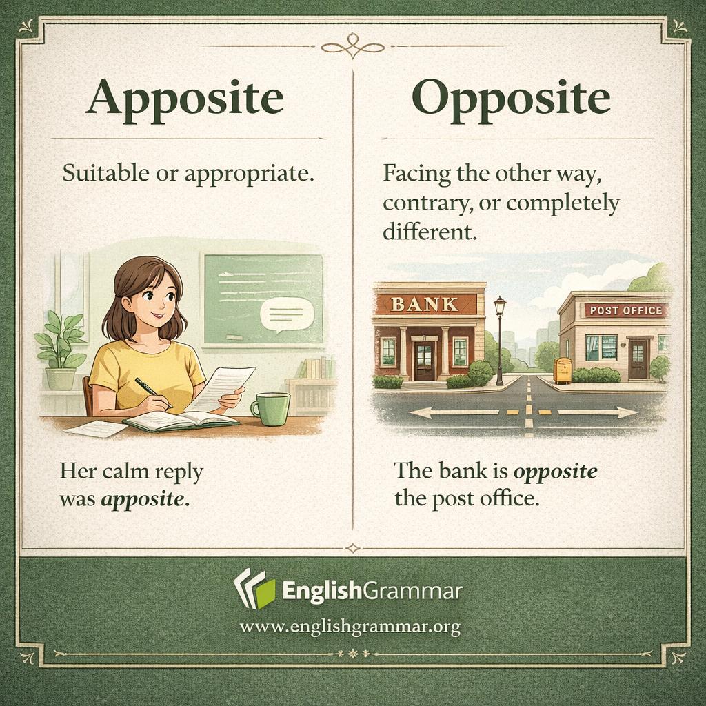 Apposite vs. Opposite