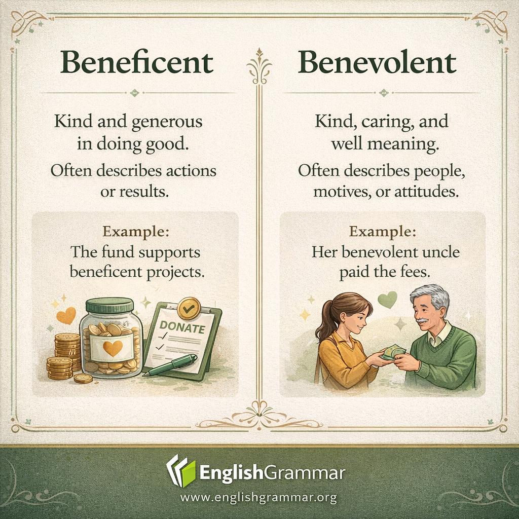 Beneficent vs. Benevolent