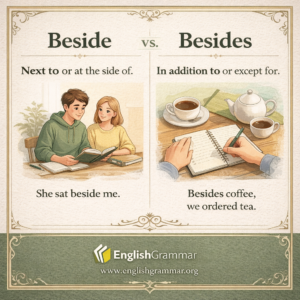 Beside vs. besides: what is the difference?