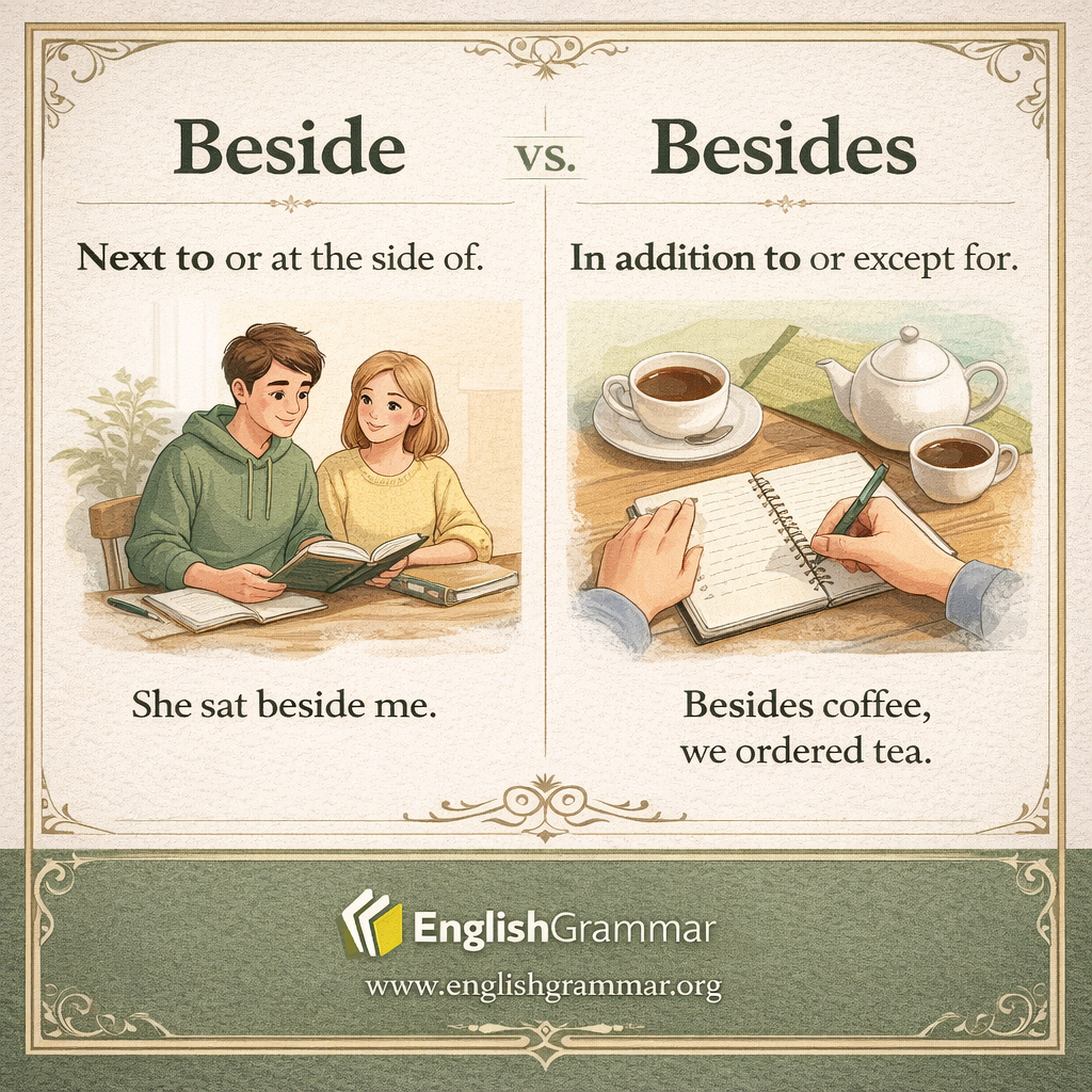 Beside vs. Besides