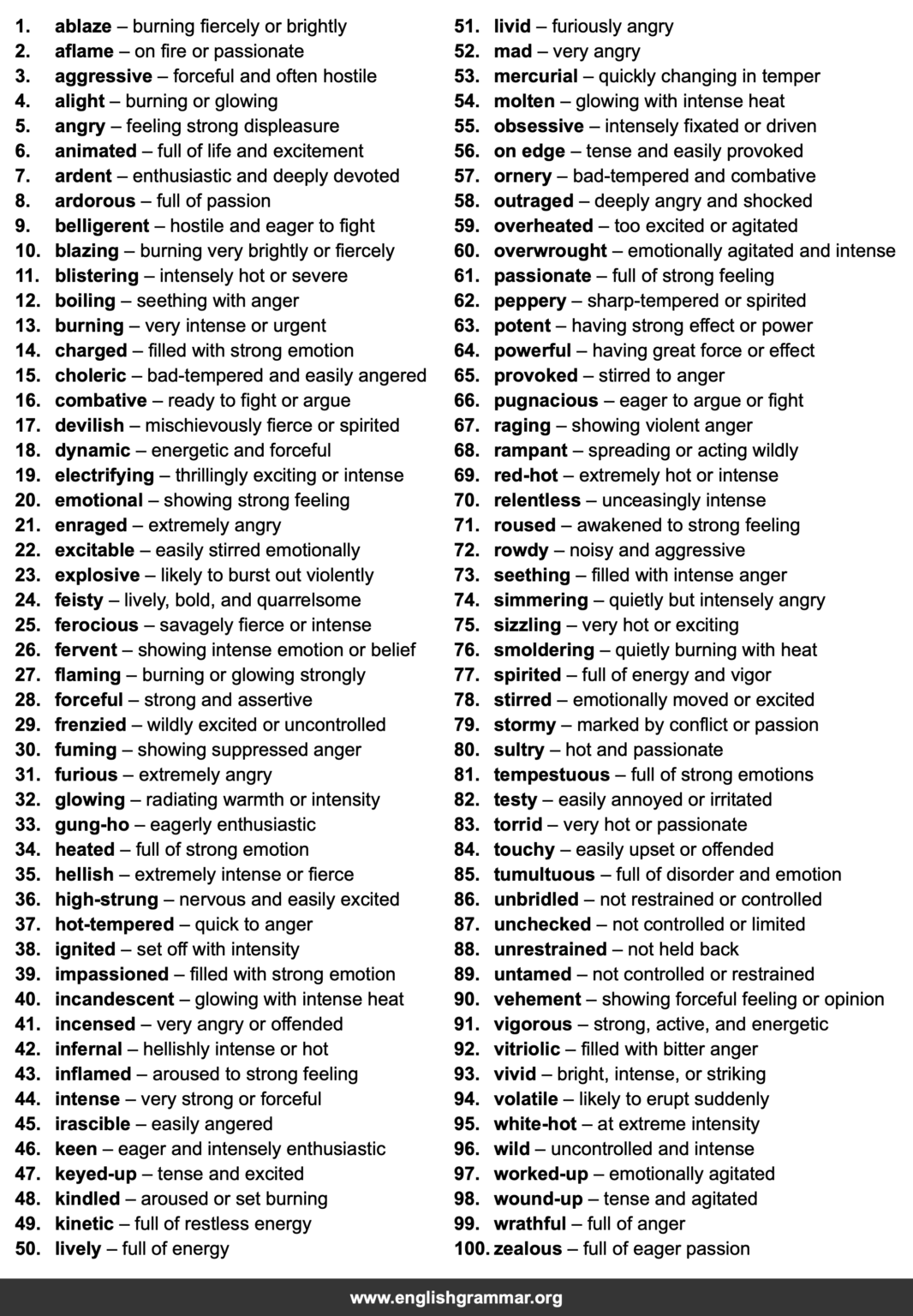 Firey Definition 100 Best Synonyms for “Fiery”