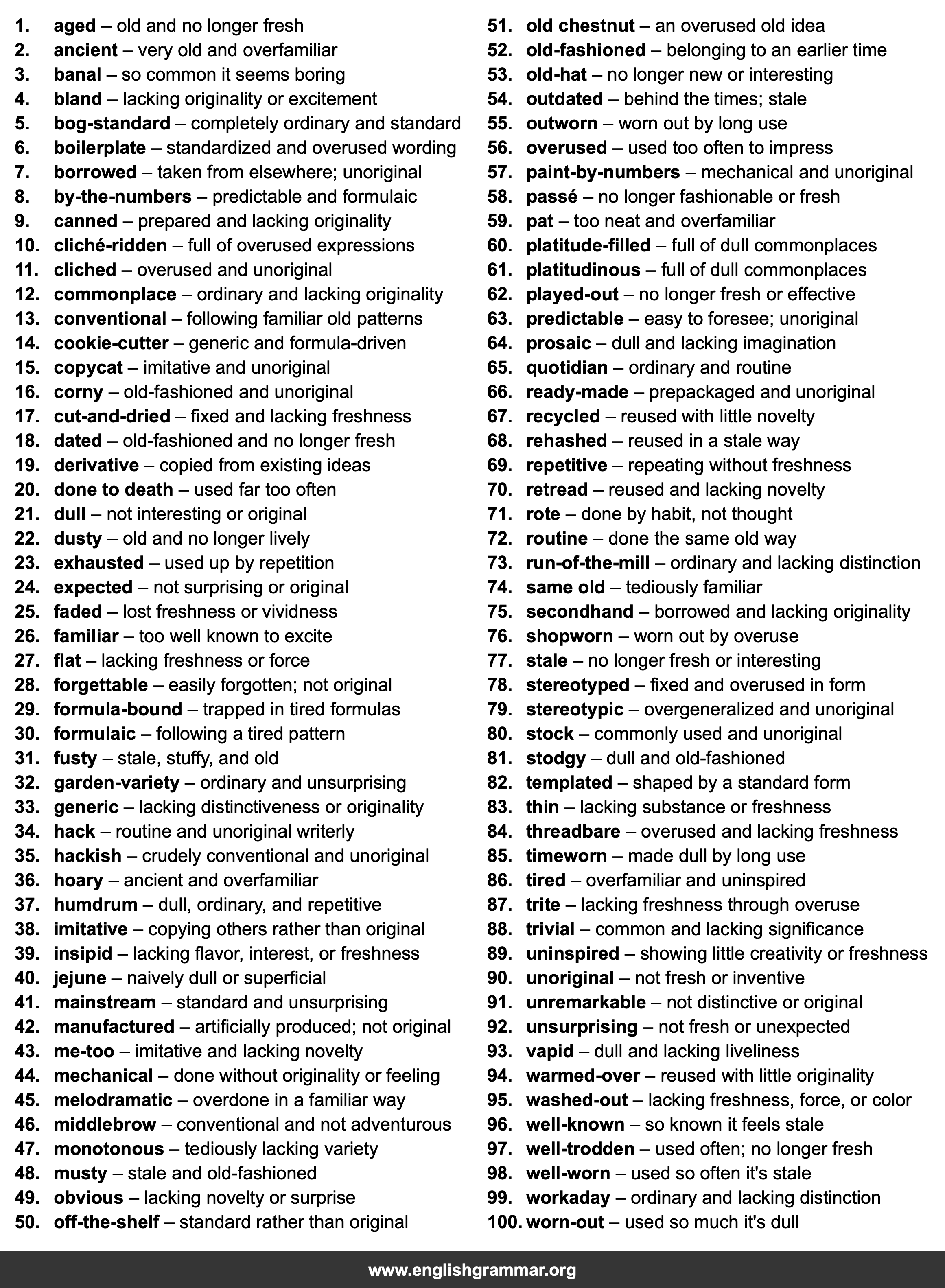 100 Best Synonyms for