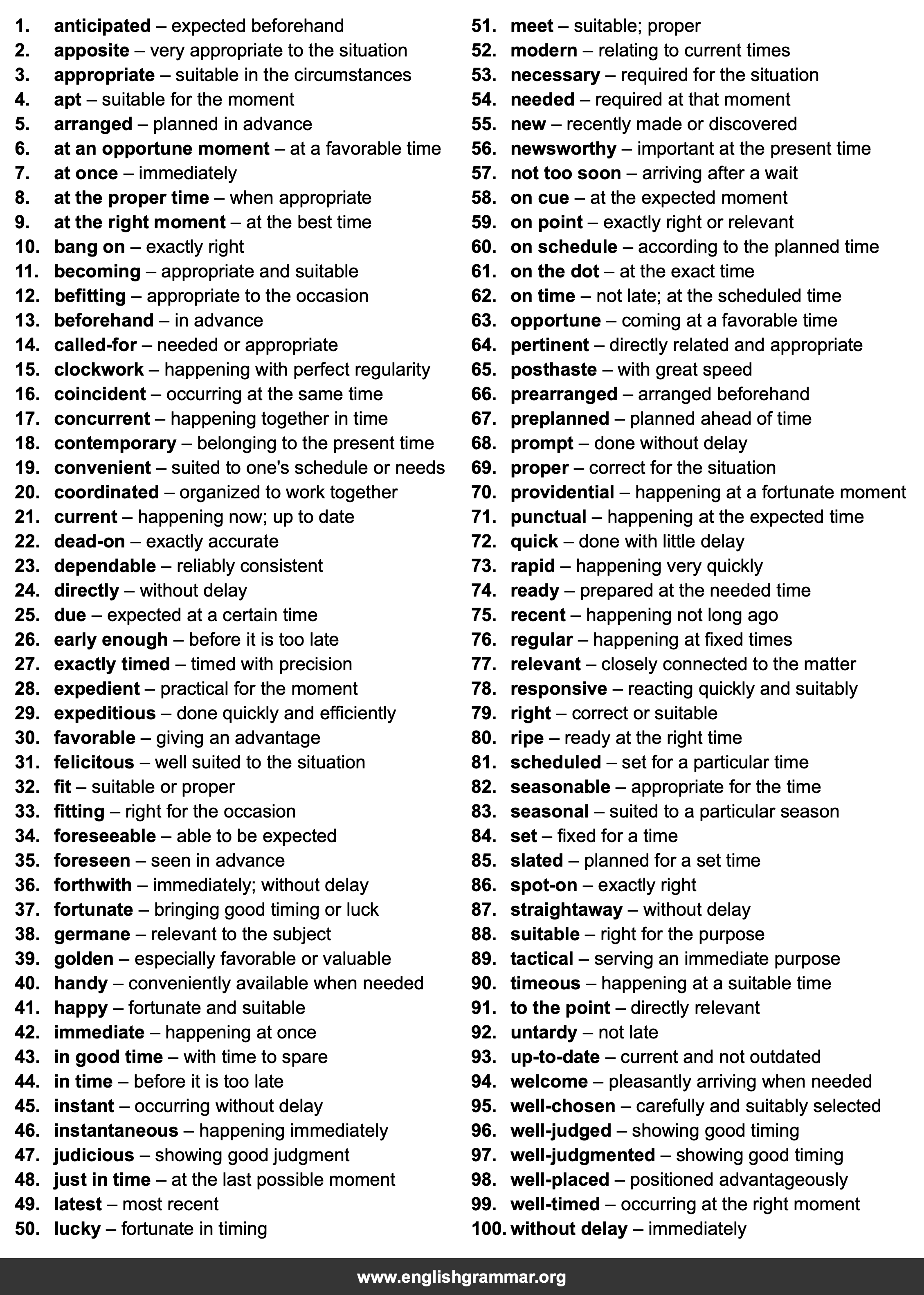 100 Best Synonyms for