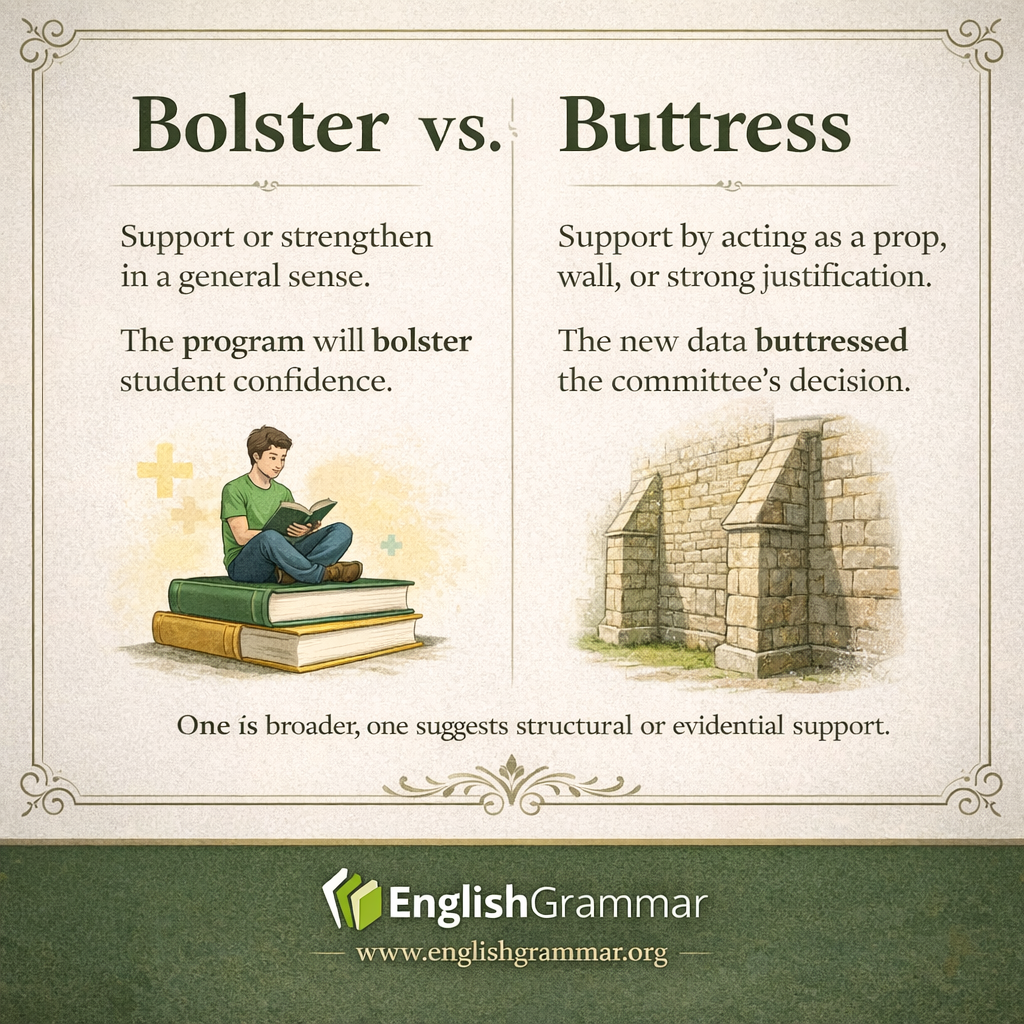 Bolster vs. Buttress