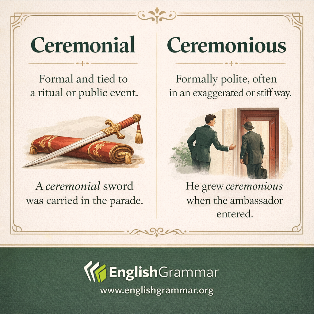 Ceremonial vs. Ceremonious