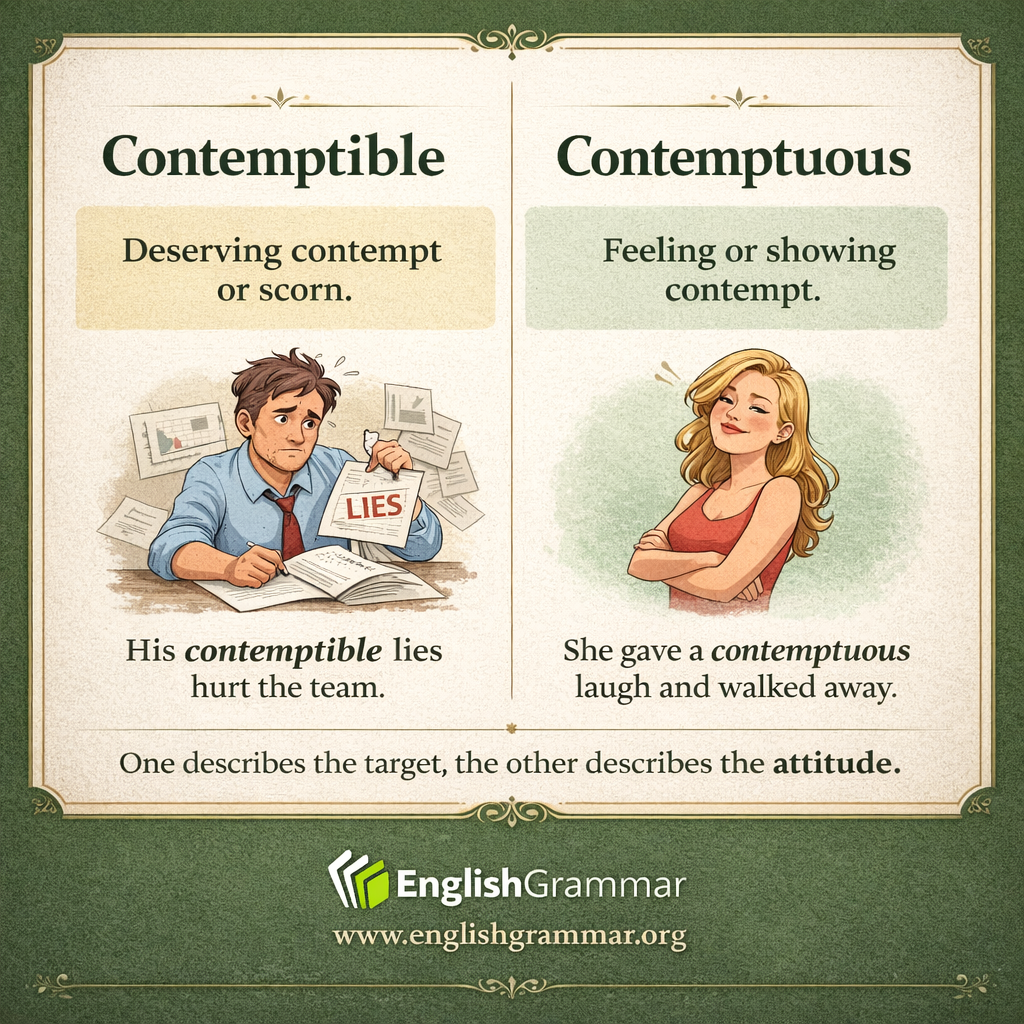 Contemptible vs. Contemptuous