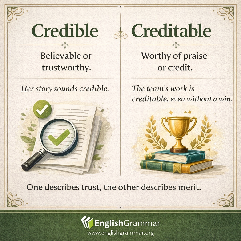 Credible vs. Creditable
