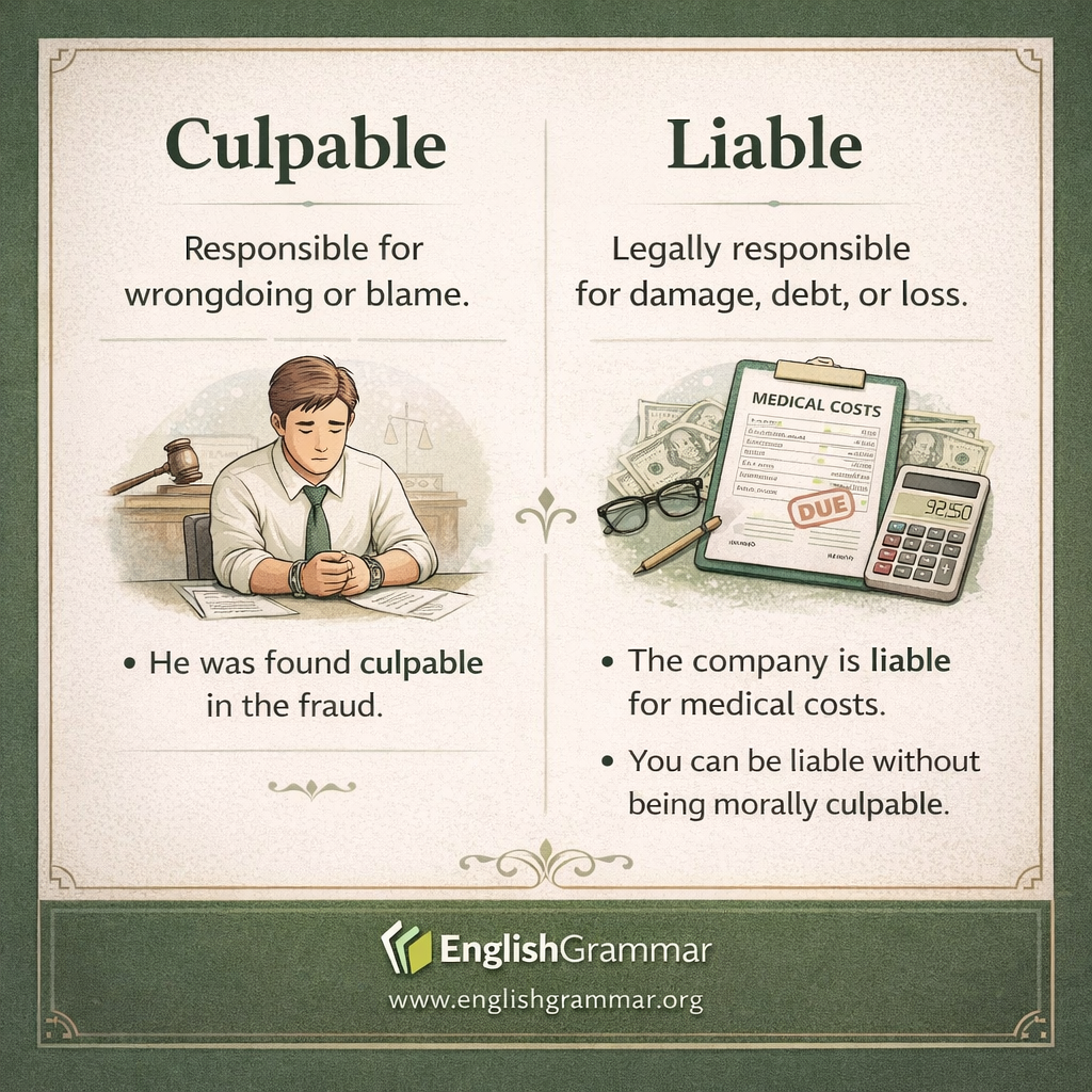 Culpable vs. Liable