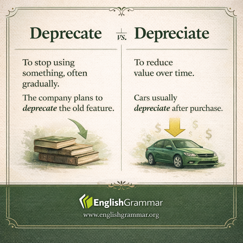 Deprecate vs. Depreciate