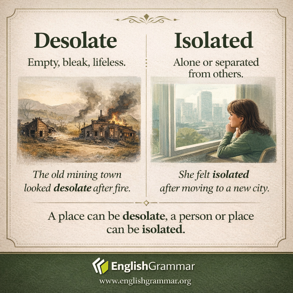 Desolate vs. Isolated