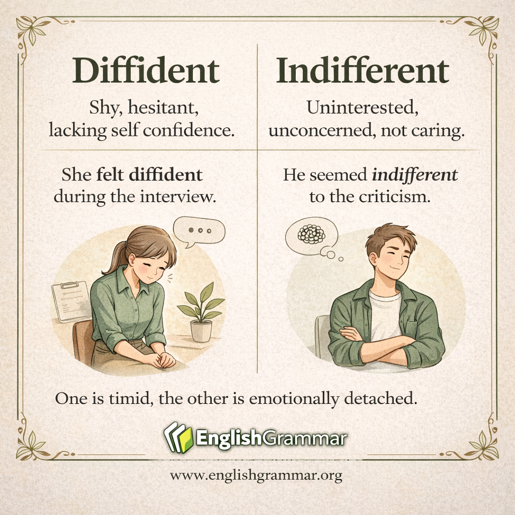 Diffident vs. Indifferent