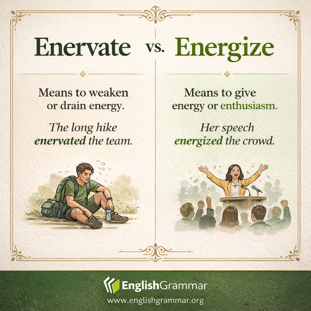Enervate vs. Energize