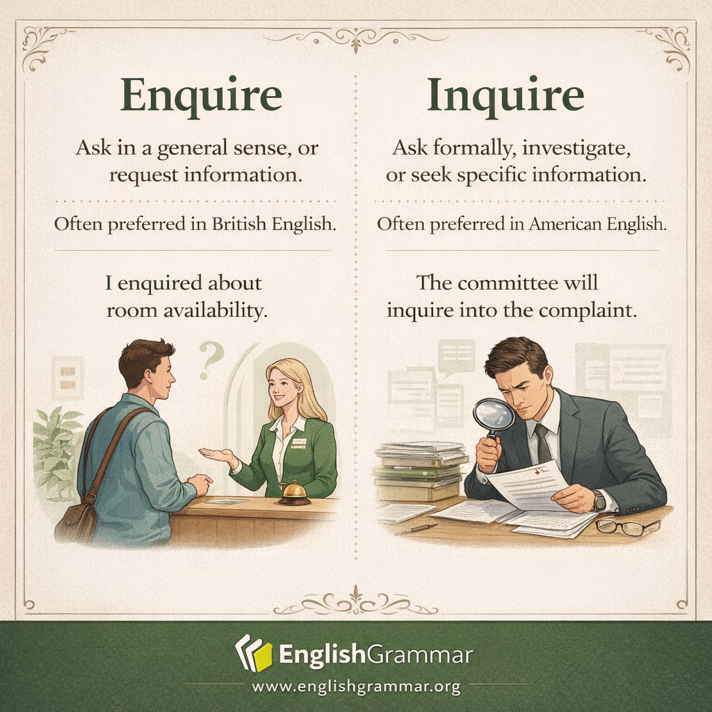Enquire vs. Inquire