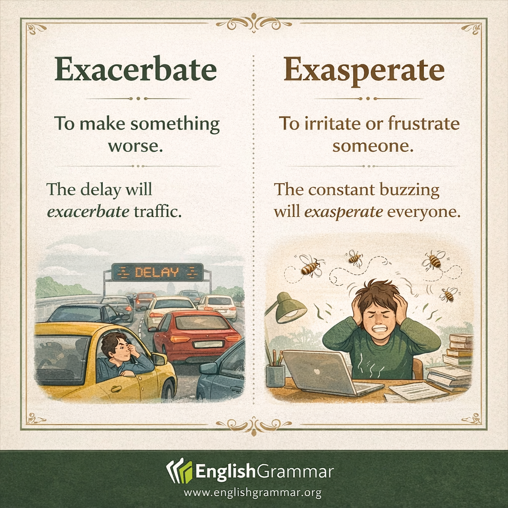 Exacerbate vs. Exasperate