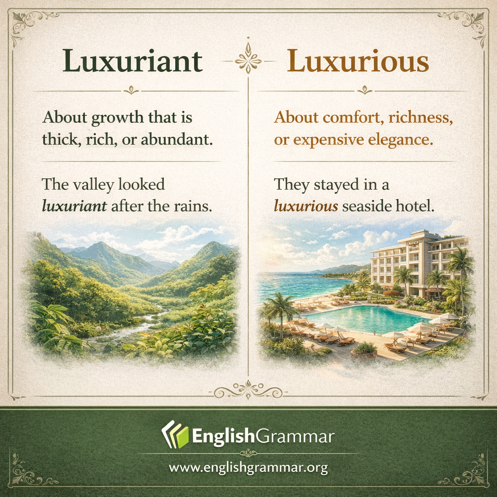 Luxuriant vs. Luxurious
