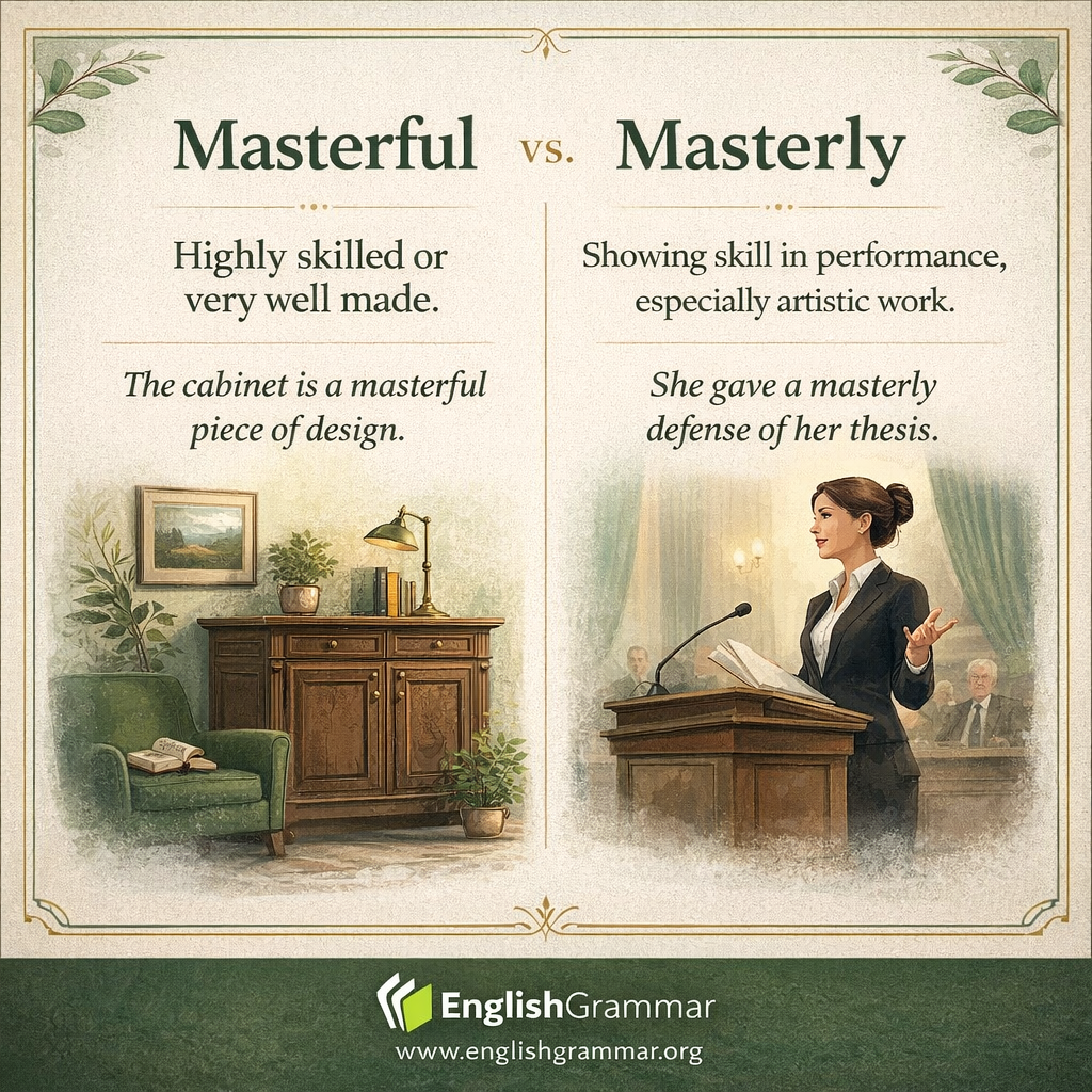 Masterful vs. Masterly