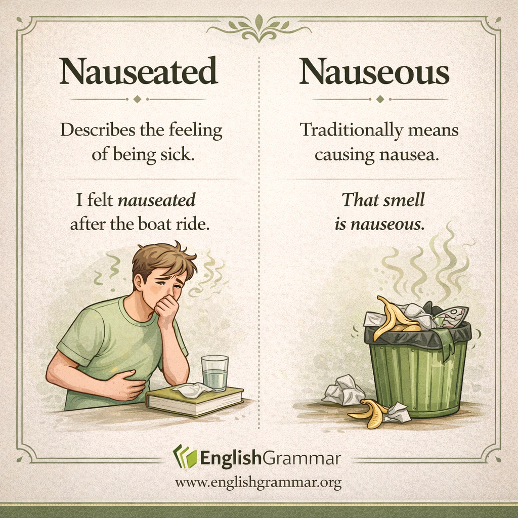 Nauseated vs. Nauseous