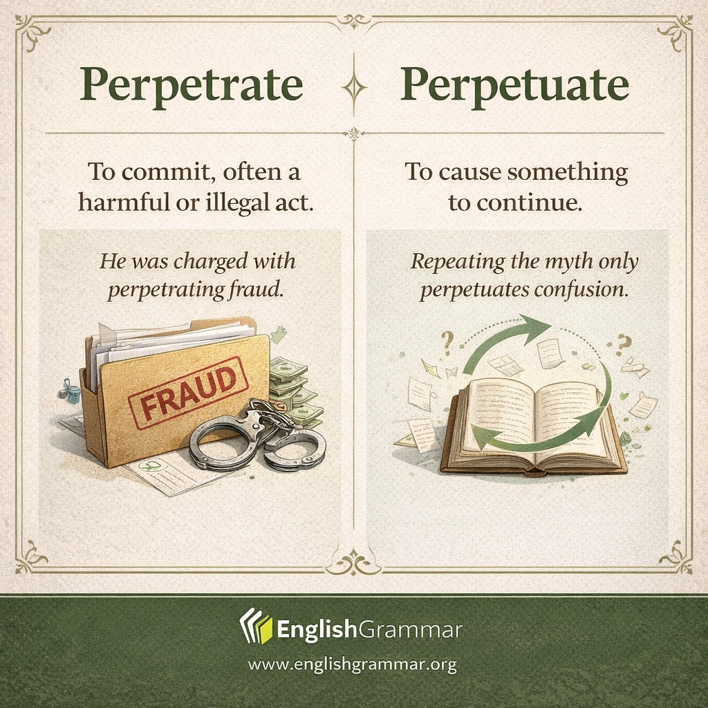 Perpetrate vs. Perpetuate