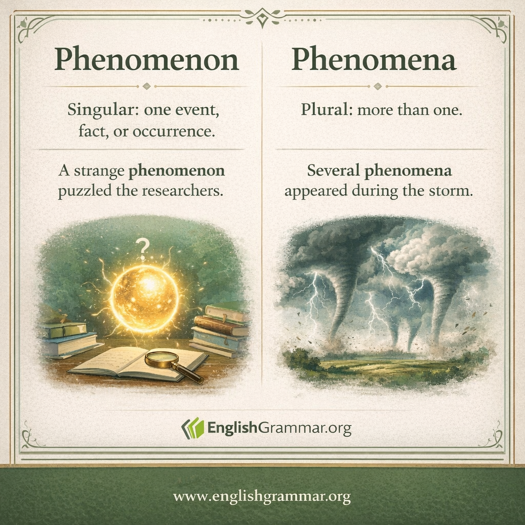 Phenomenon vs. Phenomena