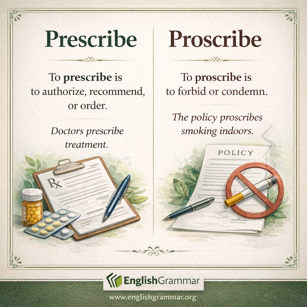 Prescribe vs. Proscribe