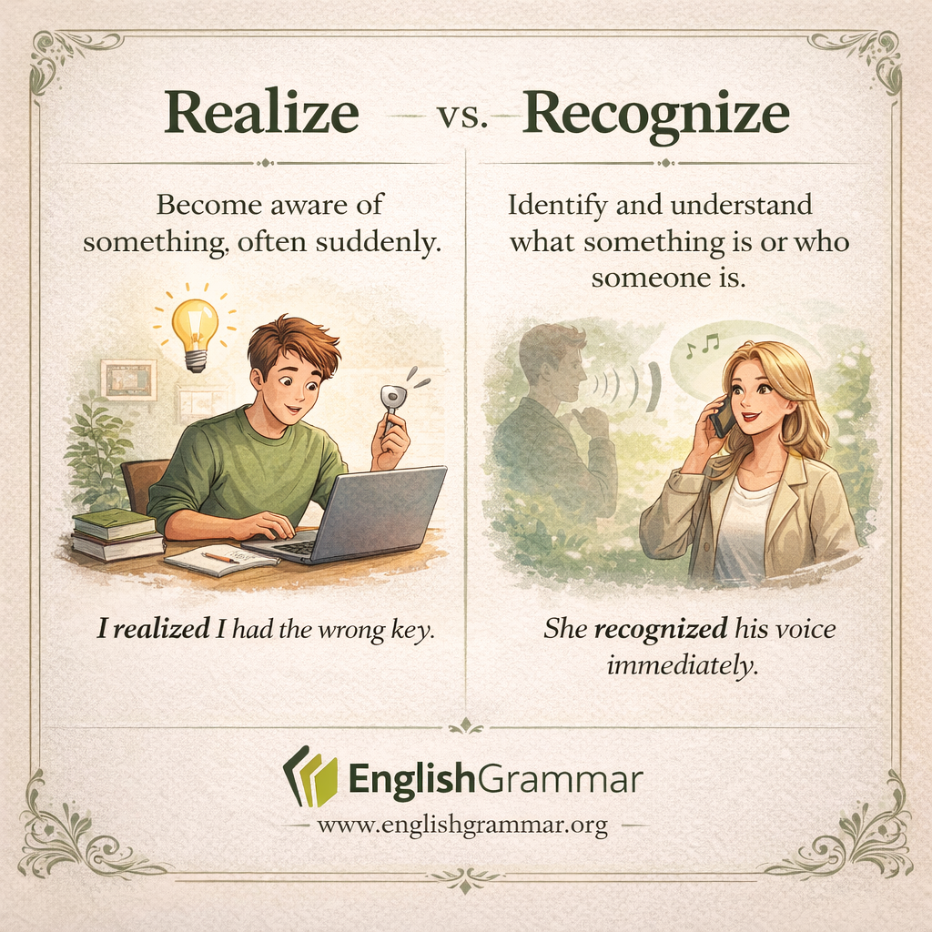 Realize vs. Recognize