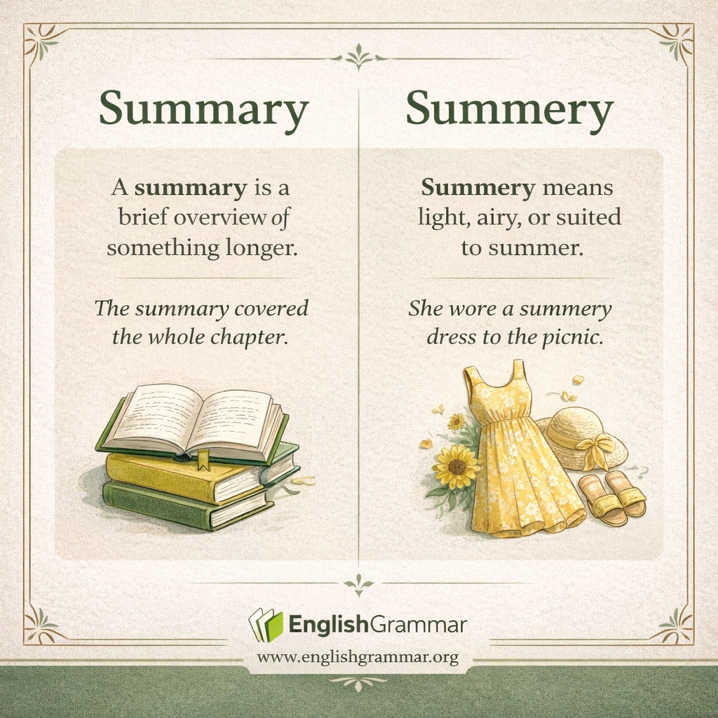 Summary vs. Summery