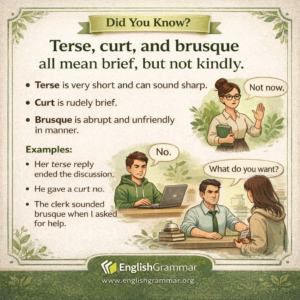 Terse, curt, brusque, and other ways to be brief badly