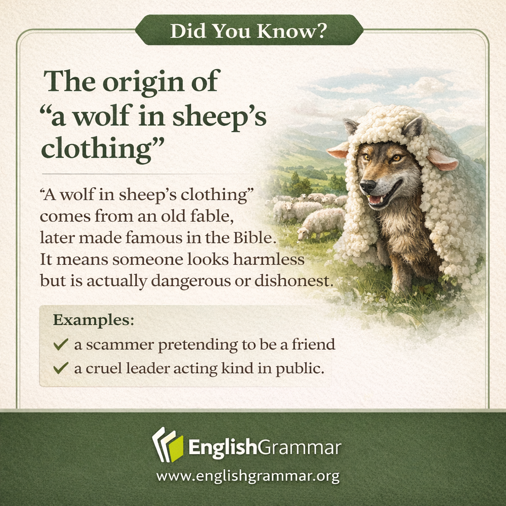 The origin of "a wolf in sheep’s clothing"