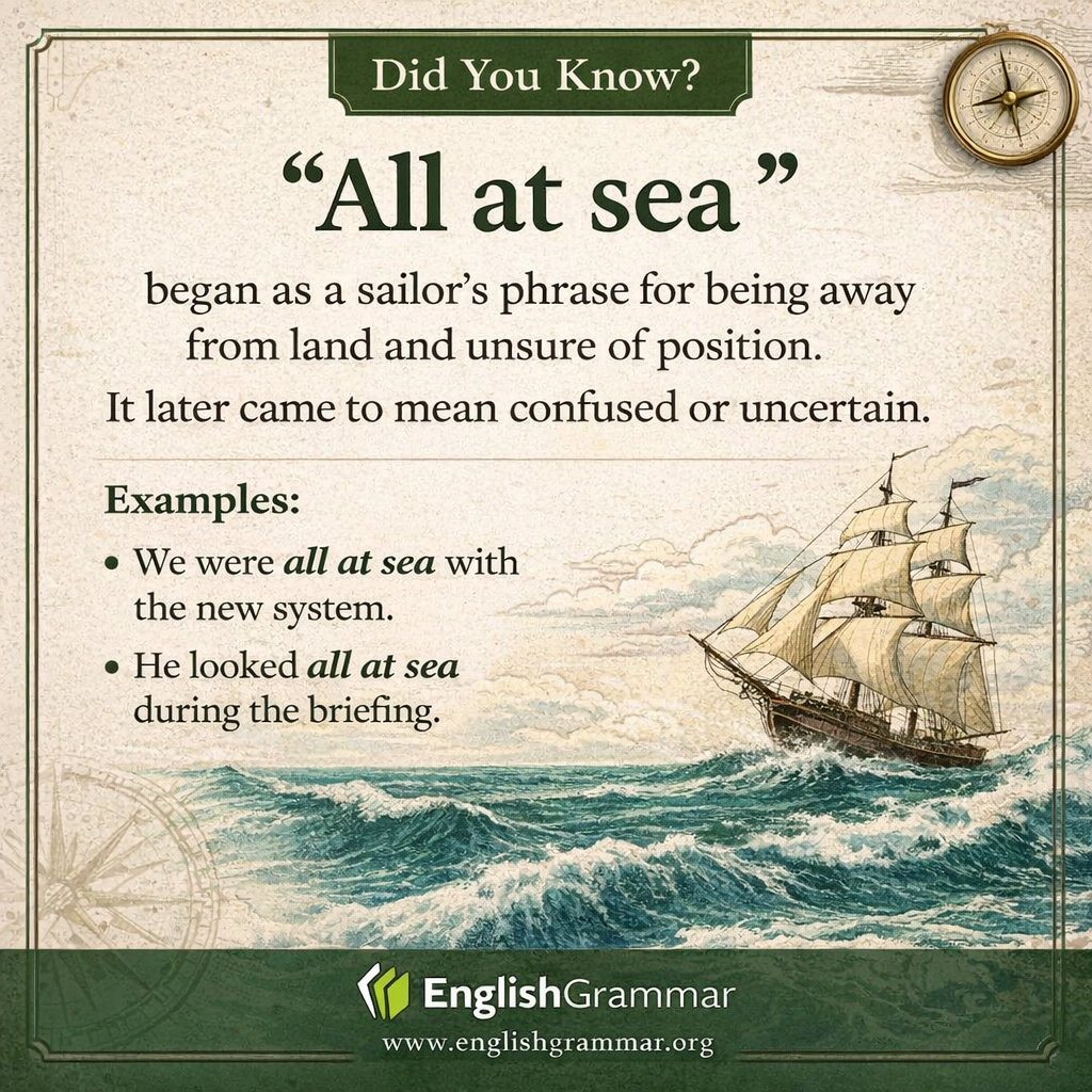The origin of "all at sea"