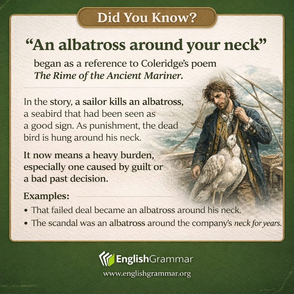 The origin of "an albatross around your neck"