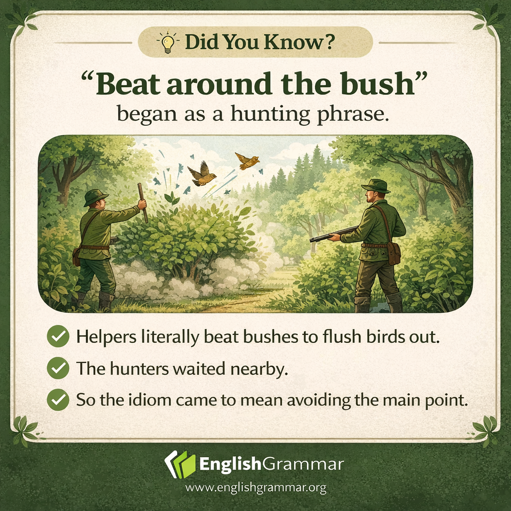 The origin of "beat around the bush"