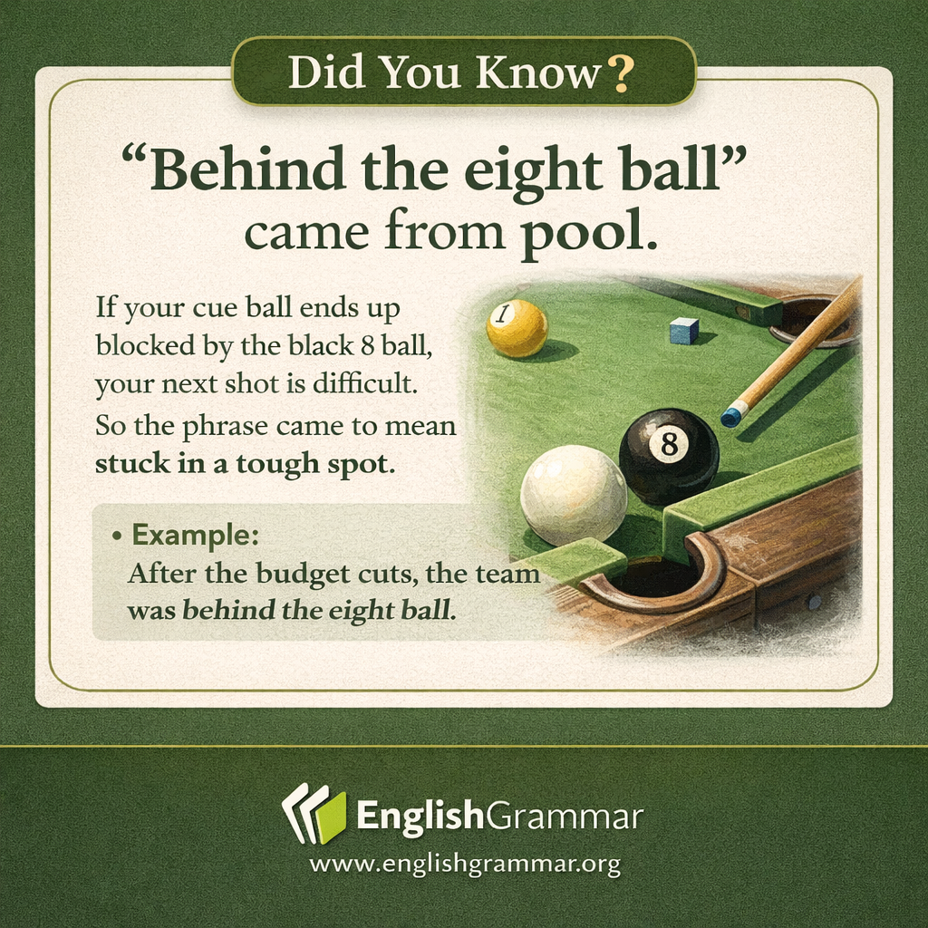The origin of "behind the eight ball"