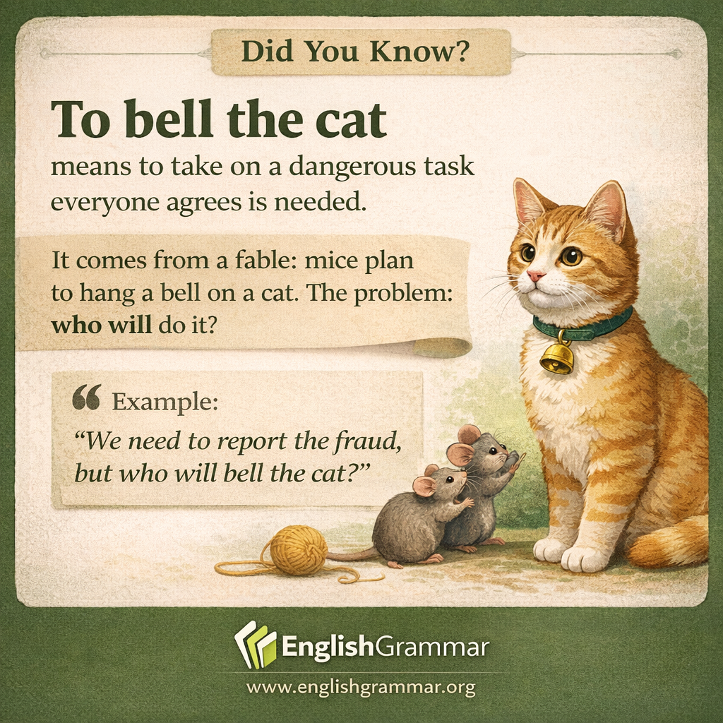 The origin of "bell the cat"