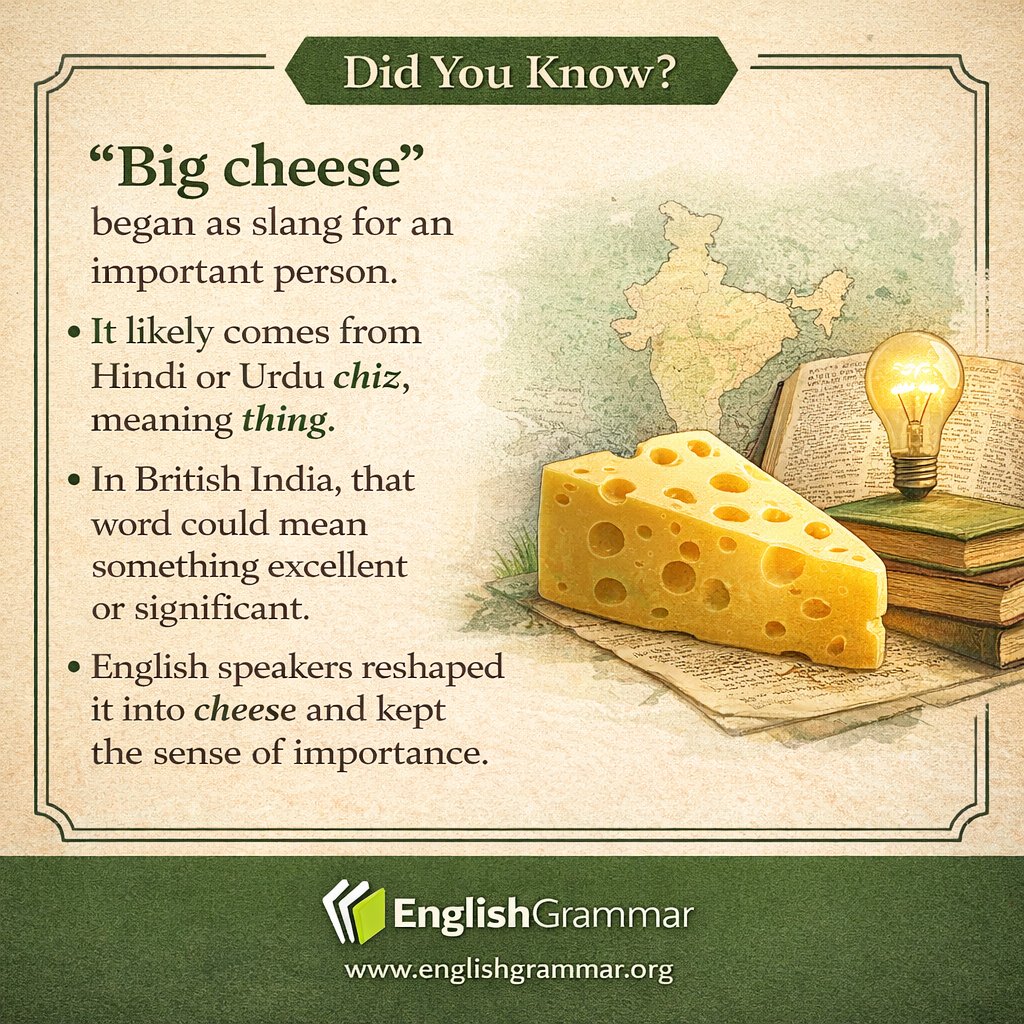 The origin of "big cheese"