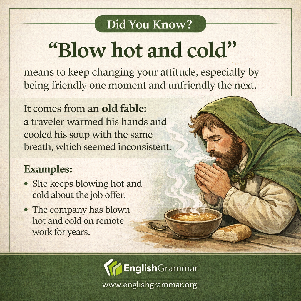 The origin of "blow hot and cold"