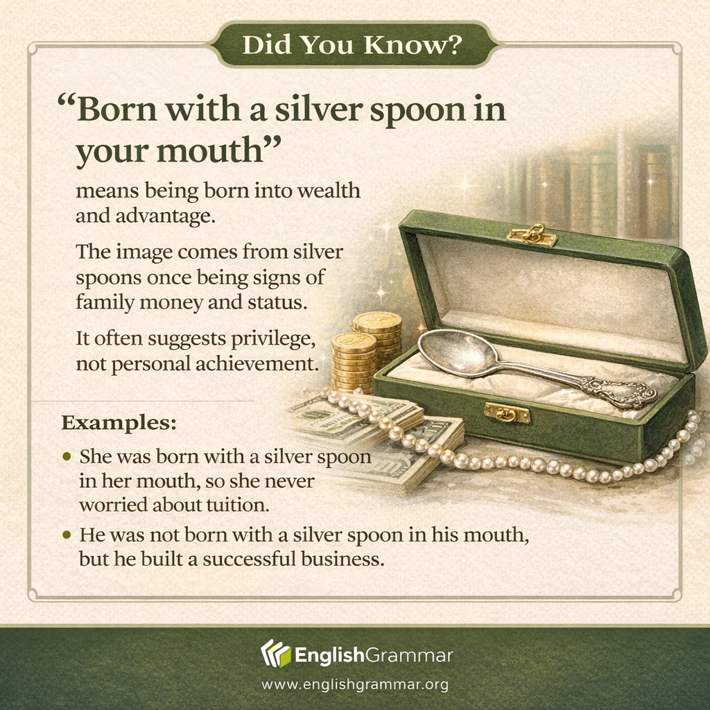 The origin of "born with a silver spoon in your mouth"