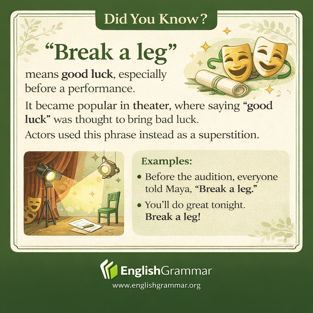 The origin of "break a leg"