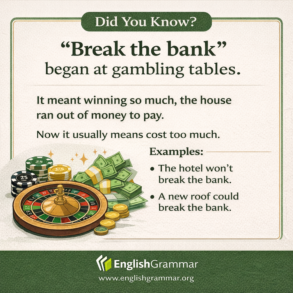 The origin of "break the bank"