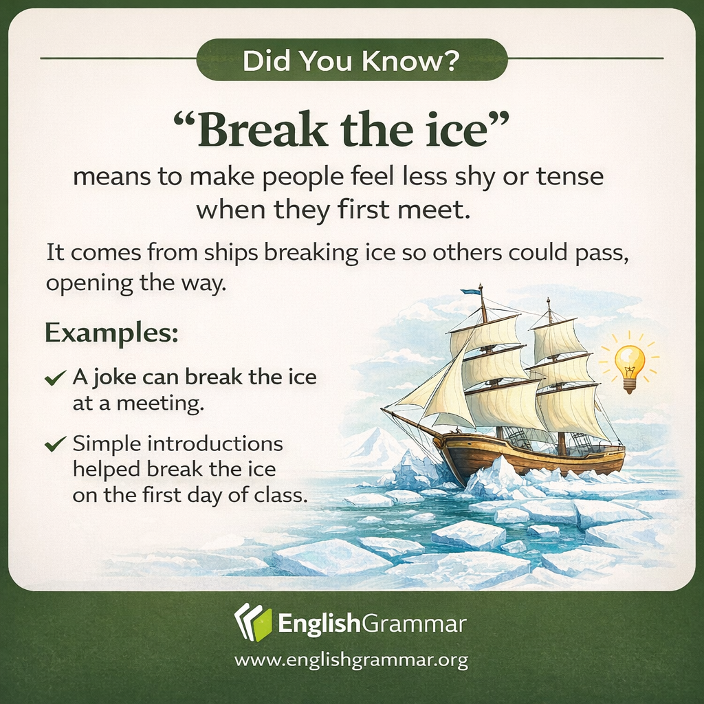 The origin of "break the ice"