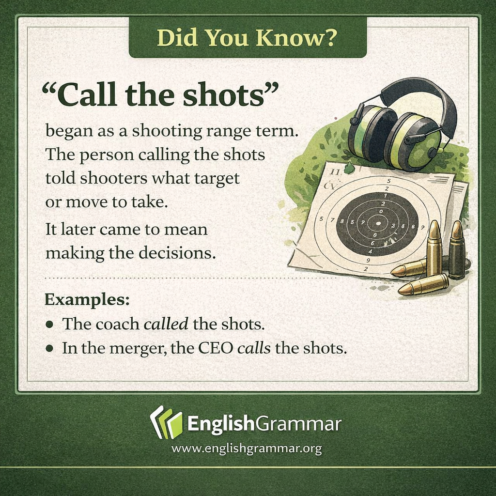 The origin of "call the shots"