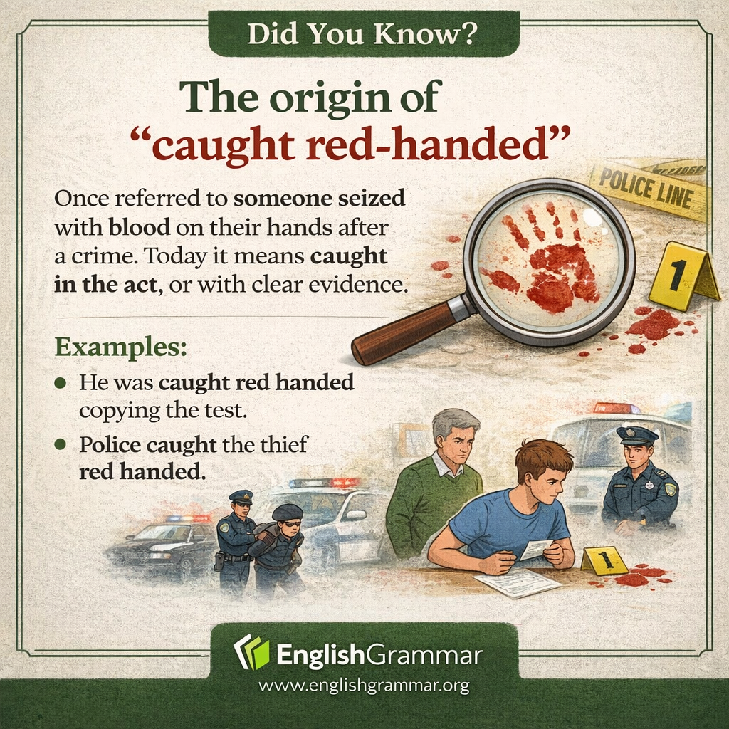 The origin of "caught red-handed"