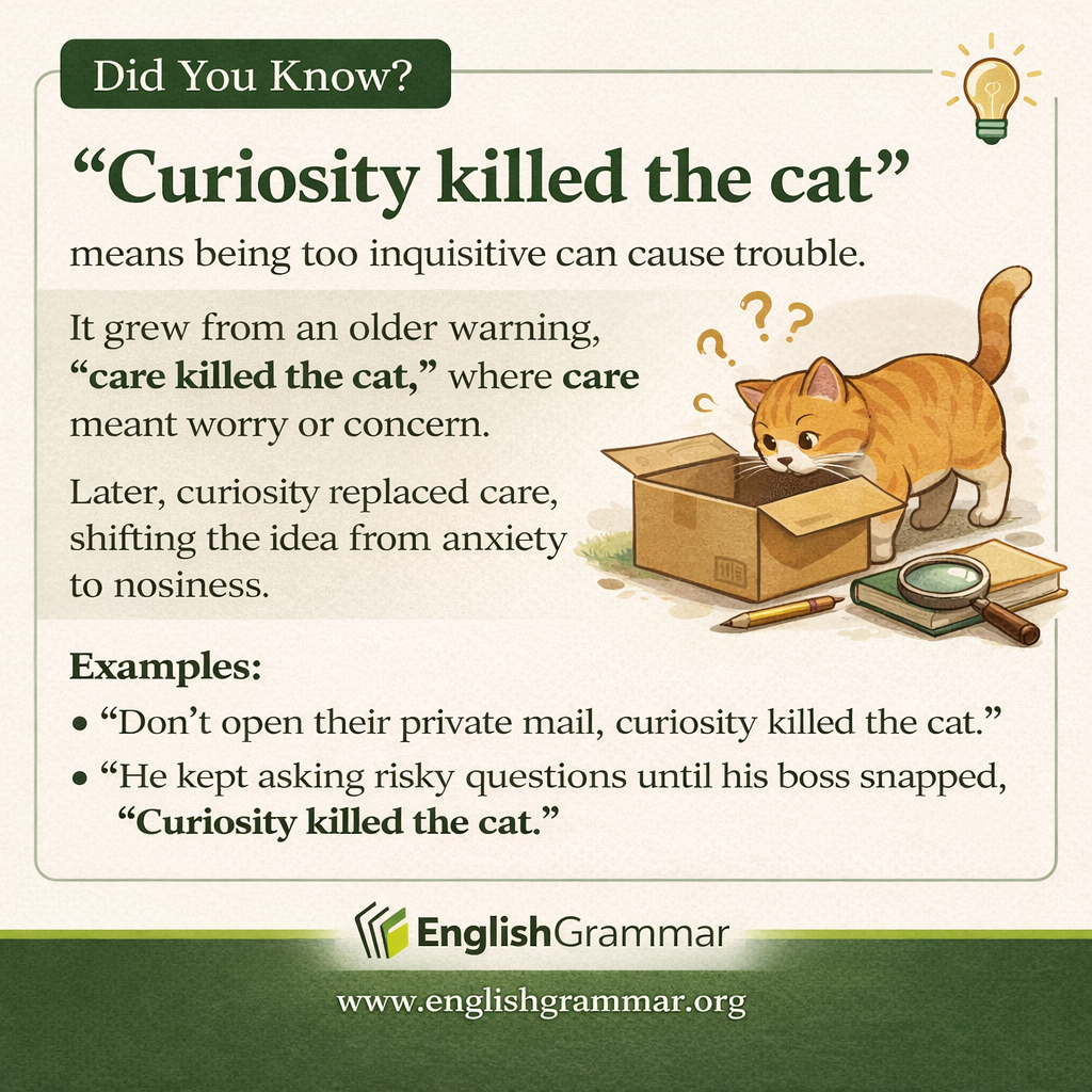The origin of "curiosity killed the cat"